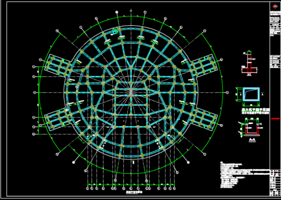 礼堂结构设计CAD图纸
