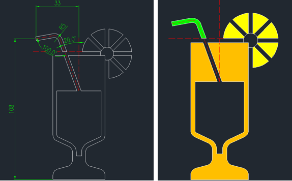 CAD创意绘图：画果汁饮料