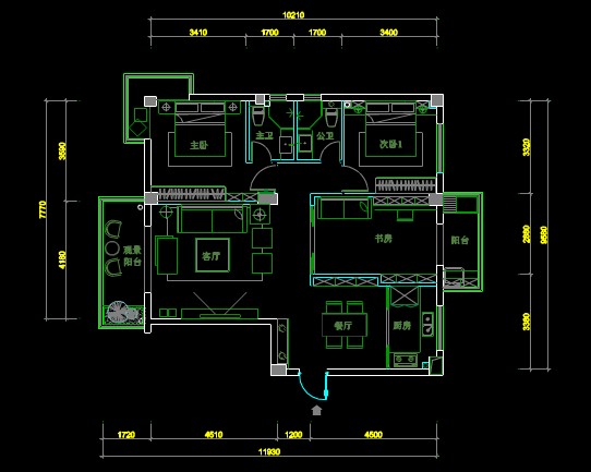 建筑室内平面布置的CAD图纸查看