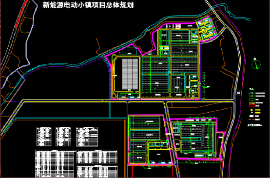 新能源动力小镇规划设计CAD图纸