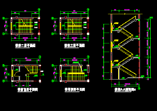 3层别墅建筑设计CAD图纸