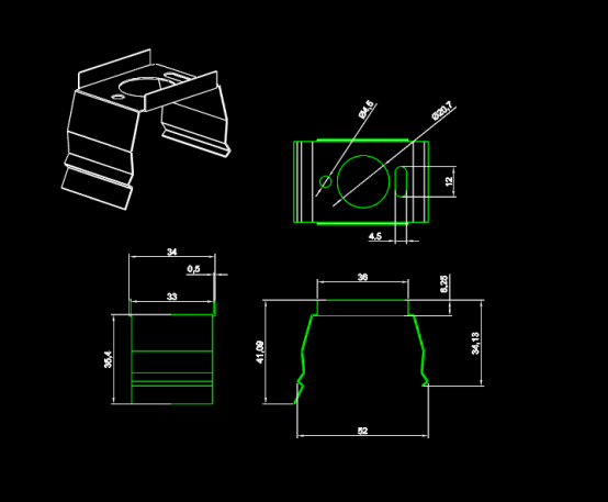 金属卡扣零部件CAD设计图纸