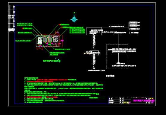 锅炉房燃气管道施工CAD图纸