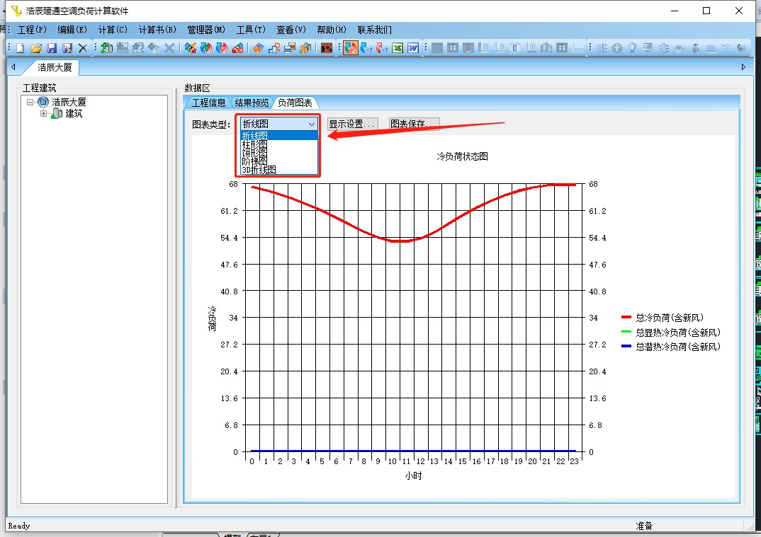 暖通CAD设计中怎么查看负荷图表？