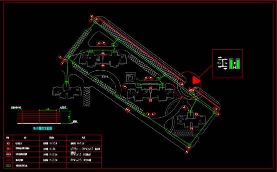 小区智能化设计视频监控系统CAD图纸