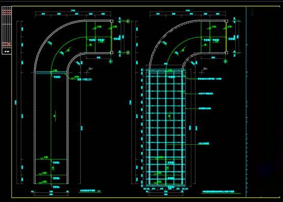 车道雨棚建筑工装施工CAD图纸