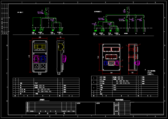 电力配电箱系统电气原理图CAD图纸