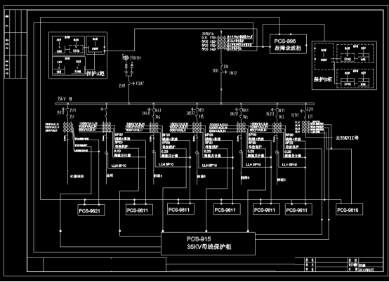 该系统分册35KV母线保护电流回路CAD图纸