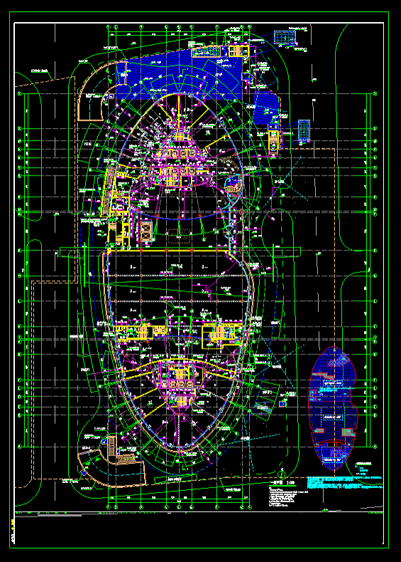 某地区酒店一层平面设计CAD图纸