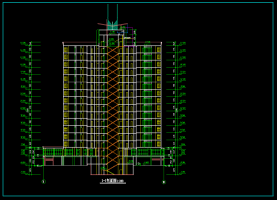 住宅楼A栋四至十四层CAD平面设计图纸