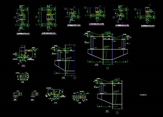 厂房结构设计基础平面CAD图纸