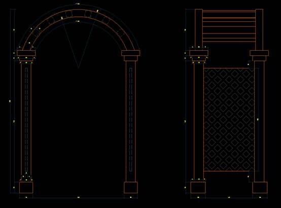 建筑装饰拱门设计CAD图纸