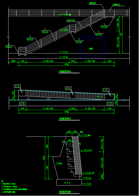 商业街楼梯步级结构CAD图纸