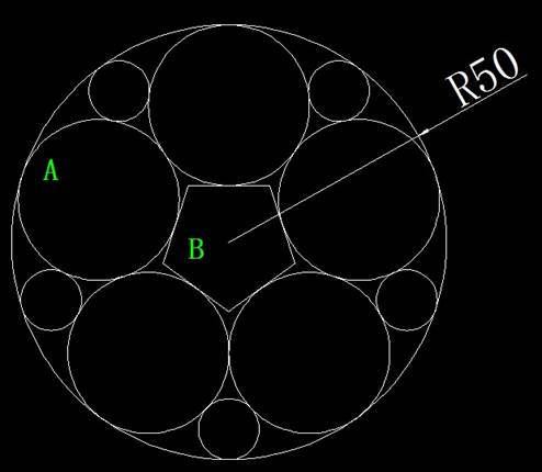 如何计算CAD图中圆的面积及五边形周长