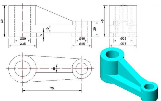 机械CAD三维练习题100题解析(71~80)