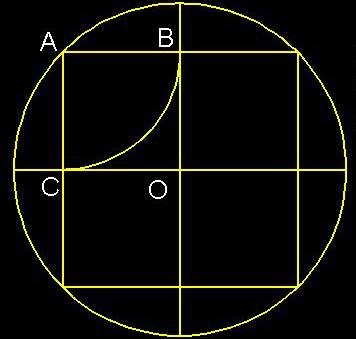如何求CAD图中圆内接四边形的边长