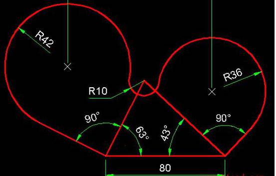 如何求CAD图中圆弧中心点的距离