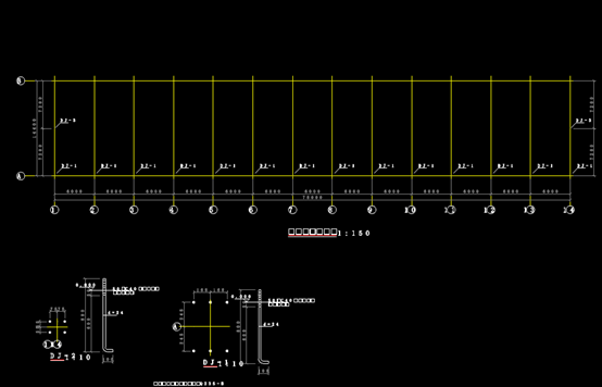 锚栓平面图的CAD机械制图