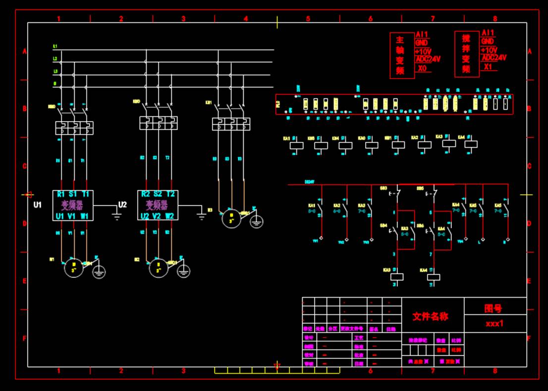 变频器电力电气CAD画电气图