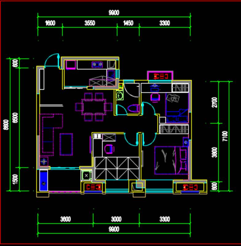 某住宅图CAD图纸的户型图