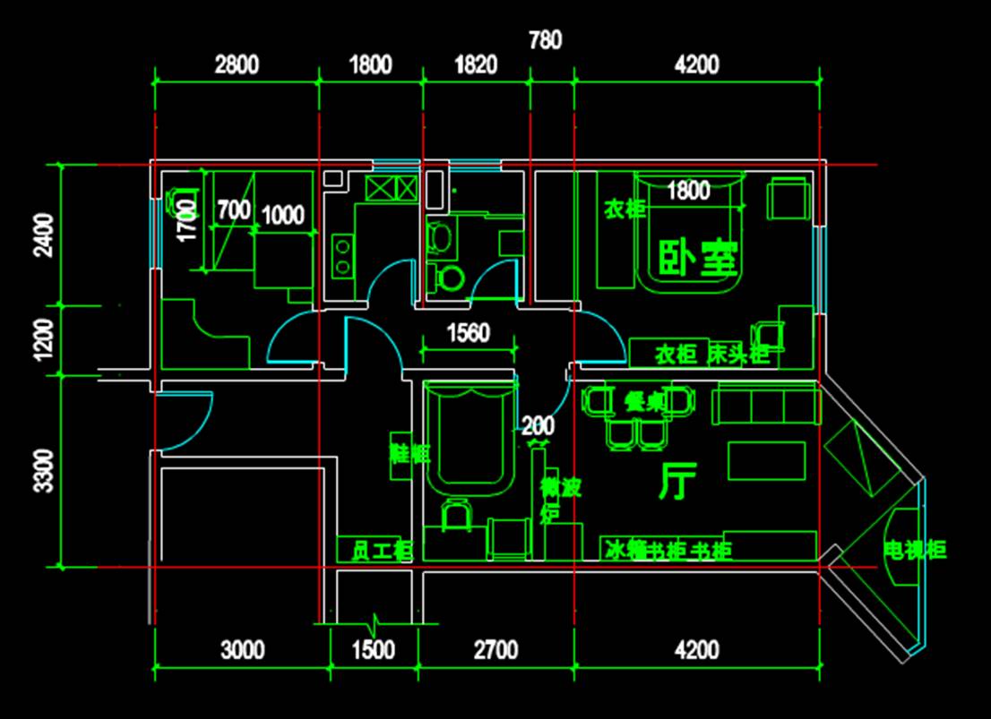 CAD建筑制图中的平面布置图