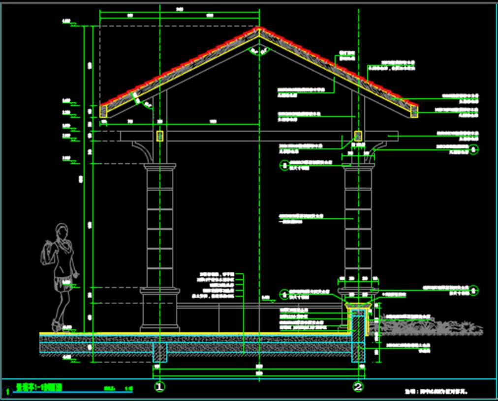 景观亭的平面建筑CAD图纸