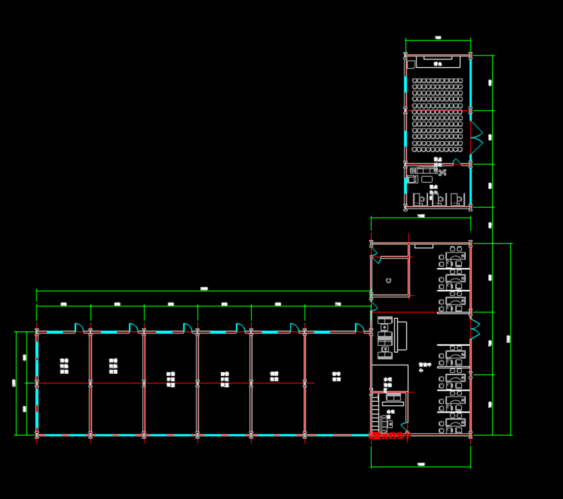教育建筑工程的CAD平面草图.