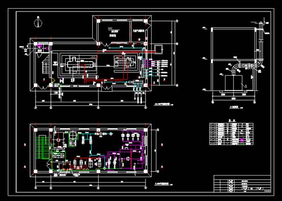 暖通空调CAD绘图之常压燃气热水锅炉房设计施工CAD图