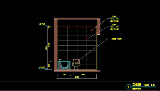 CAD住宅室内设计图纸之住宅装修浴室