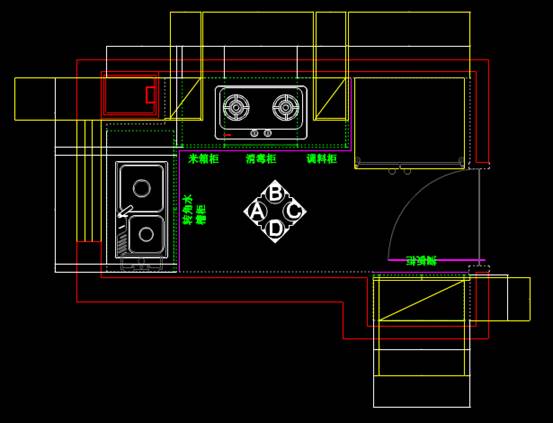 CAD住宅室内设计图纸之厨房设计
