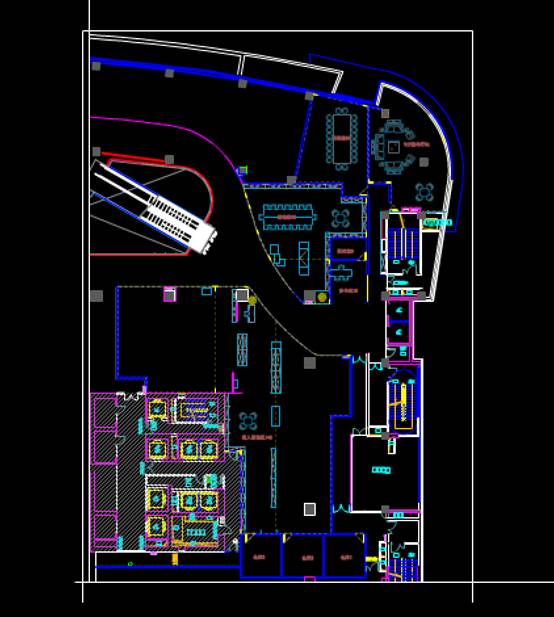 室内设计CAD绘制景区卖场布局图