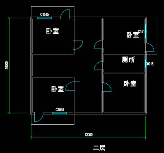 某自建房的CAD居民建筑平面图