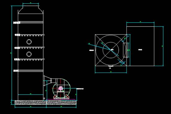 CAD机械零部件图纸之脱硫塔