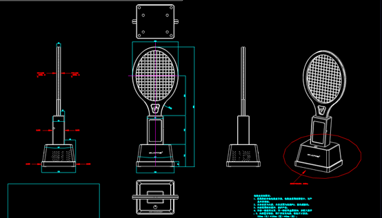 网球拍包装盒的机械CAD图纸