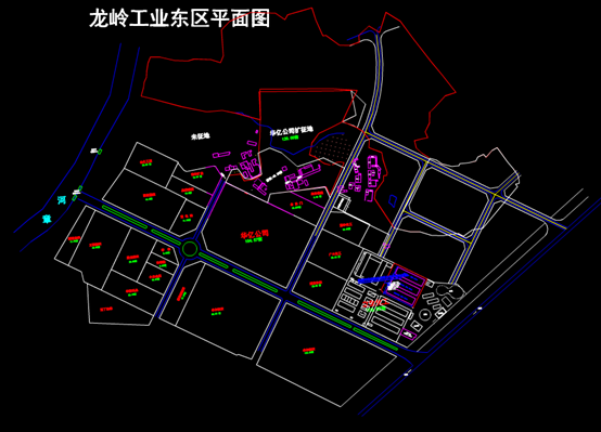 龙岭工业东区CAD地形规划图