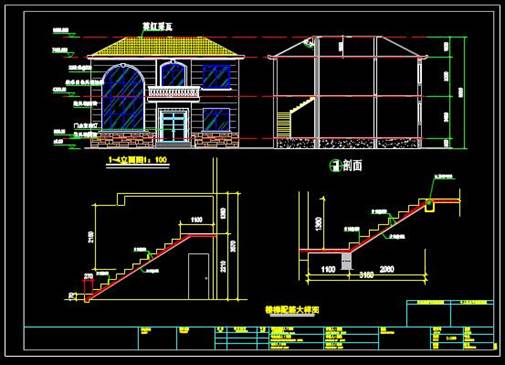 某两层别墅的CAD设计施工图纸