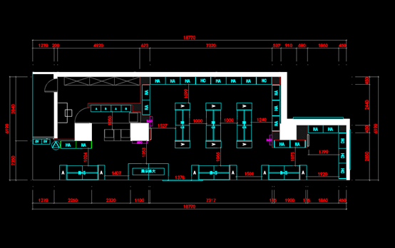 万达的室内CAD平面设计施工图