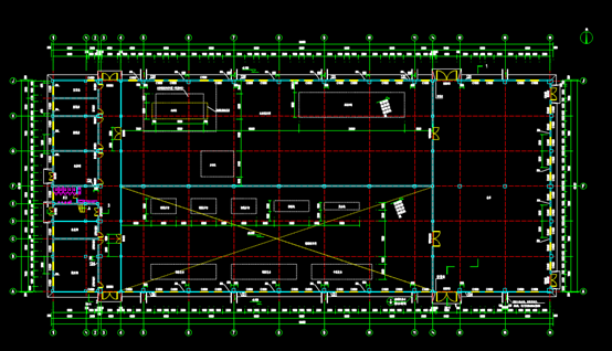 一号厂房的工程建筑CAD平面图.