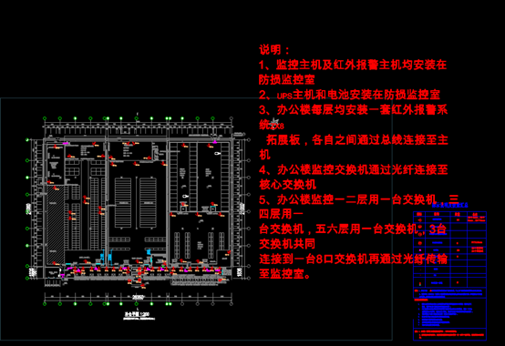广州生鲜DC监控报警CAD电气工程方案图