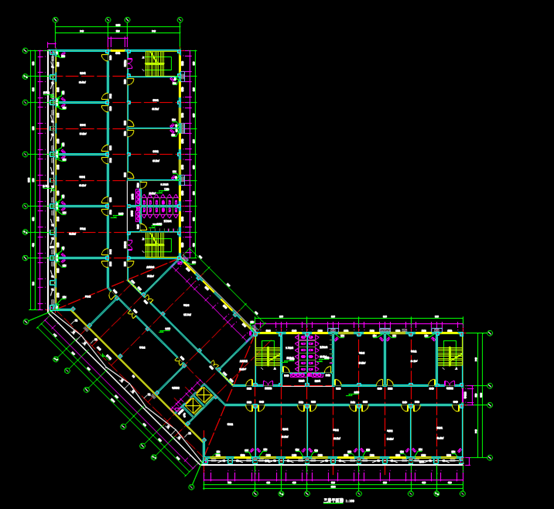 CAD办公空间平面图-印刷楼水-电气、建筑、结构图
