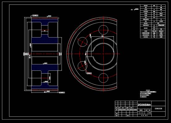 CAD机械零部件图纸之低速级大齿轮