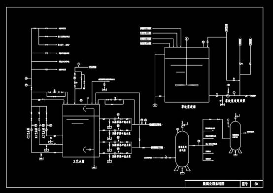CAD设计方案图纸之50脱硫公用系统图