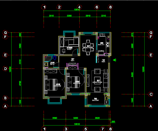 某小区住宅的CAD室内装修户型图