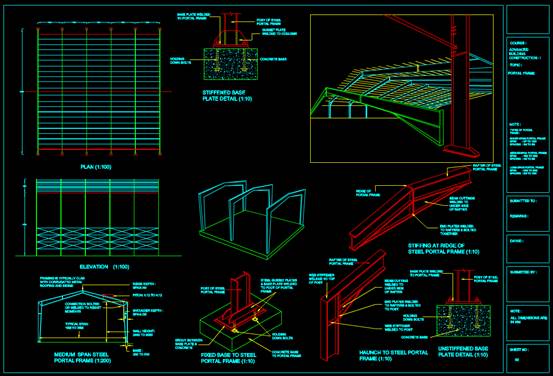 厂房设计CAD结构图之小房概念结构图