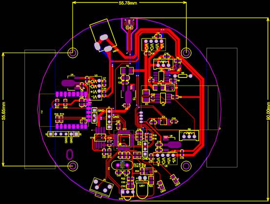 CAD电子设备图纸之圆形电路板