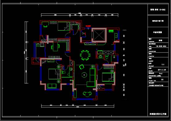 某建筑的CAD软件设计室内户型图
