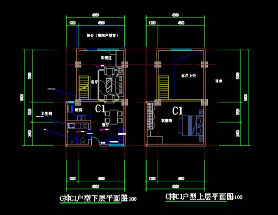 CAD建筑图纸之某商贸小区的改造户型CAD图