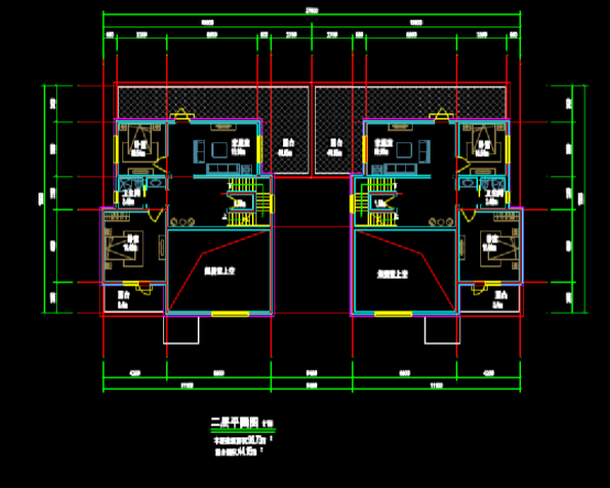 建筑CAD图纸之三层别墅户型设计方案