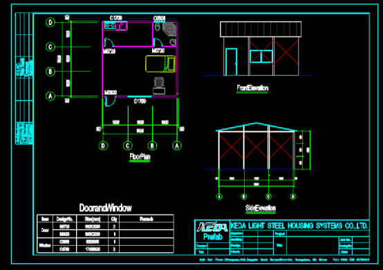 CAD快速查看建筑图之一居室设计